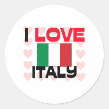 I Love Italy Round Sticker