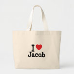 I love Jacob heart custom personalised Bags