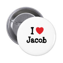 I love Jacob heart custom personalised Pinback Button