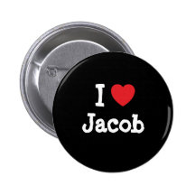 I love Jacob heart custom personalised Pinback Button