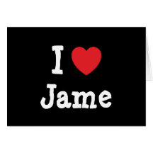 I love Jame heart custom personalised Card