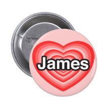 I love James. I love you James. Heart Pins