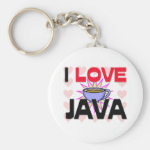 I Love Java Keychains