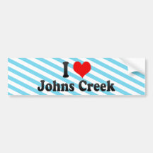 I Love Johns Creek, United States Bumper Stickers