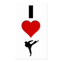 I Love Karate (Vertical) Business Cards