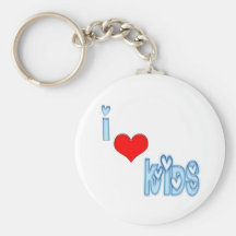 I Love Kids Keychain