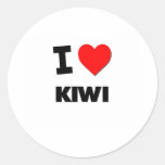 I Love Kiwi Round Stickers