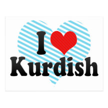 I Love Kurdish Post Card