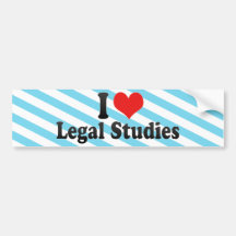 I Love Legal Studies Bumper Sticker