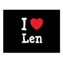 I love Len heart custom personalised Postcard