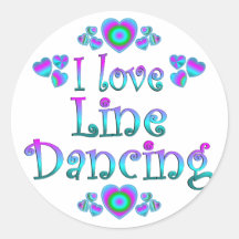 I Love Line Dancing Round Sticker