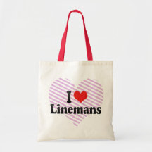 I Love Linemans Canvas Bags