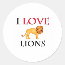 I Love Lions Stickers