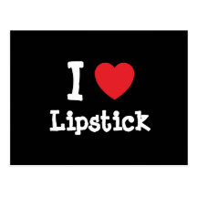 I love Lipstick heart custom personalised Post Card