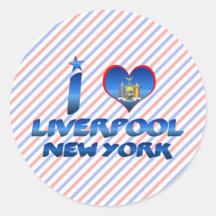 I love Liverpool, New York Round Stickers