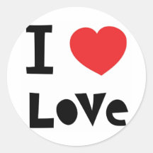 I LOVE LOVE ROUND STICKERS