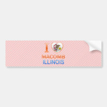 I Love Macomb, IL Bumper Stickers