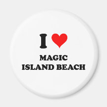 I Love Magic Island Beach Hawaii Fridge Magnets
