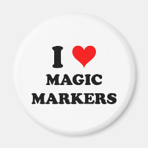 I Love Magic Markers Fridge Magnets
