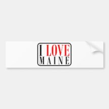 I Love Maine Design Bumper Stickers