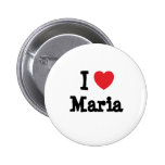 I love Maria heart T-Shirt Buttons