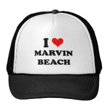 I Love Marvin Beach Connecticut Trucker Hats