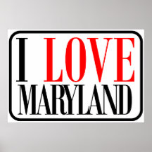 I Love Maryland Design Posters