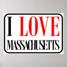 I Love Massachusetts Design Posters