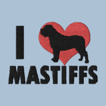 I Love Mastiffs embroidered shirts