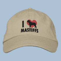I Love Mastiffs Embroidered Hat embroidered hats