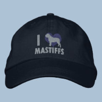 I Love Mastiffs Embroidered Hat (Blue) embroidered hats