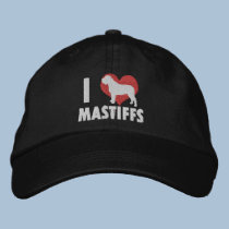 I Love Mastiffs Embroidered Hat (Dark) embroidered hats