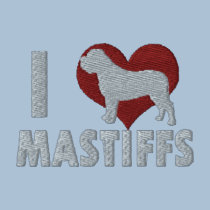 I Love Mastiffs embroidered shirts