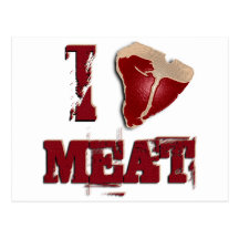 I Love Meat Postcards