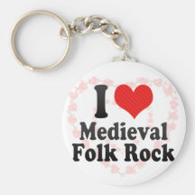 I Love Mediaeval+Folk Rock Keychain