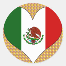 I Love Mexico Round Stickers