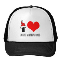 I Love Mixed Martial Arts Design Mesh Hats