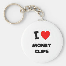 I Love Money Clips Keychains