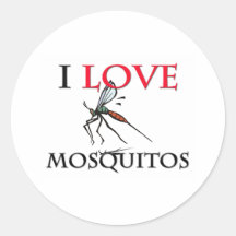 I Love Mosquitos Round Stickers