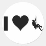 I Love Mountain Climbing Round Stickers