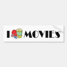 I Love Movies Bumper Sticker