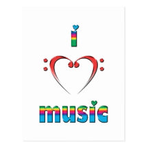 I Love Music Postcard