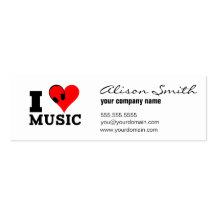 I love music tarjetas de visita