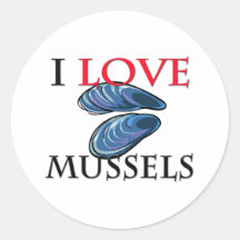 I Love Mussels Sticker