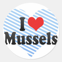 I Love Mussels Stickers
