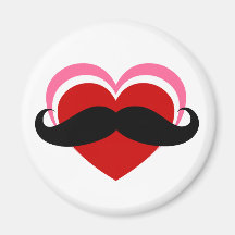 I LOVE MUSTACHE REFRIGERATOR MAGNET