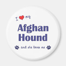 I Love My Afghan Hound (Female Dog) Fridge Magnets