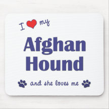 I Love My Afghan Hound (Female Dog) Mouse Pad