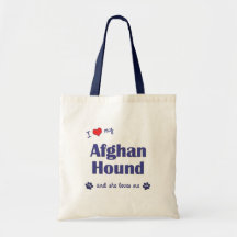 I Love My Afghan Hound (Female Dog) Tote Bags