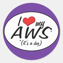 I Love My AWS (It's a Dog) Sticker